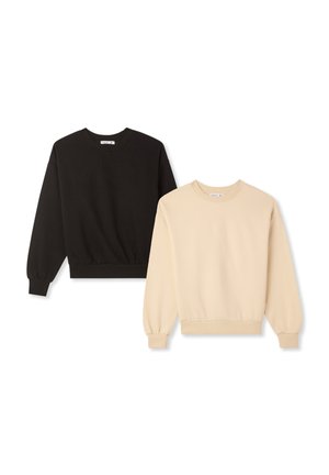 PACK 2 BASIC SENZA CAPPUCCIO E SENZA ZIP - Felpa - nero/beige
