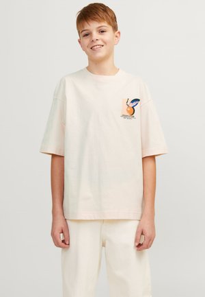 Jack & Jones Junior JORTAMPA BACK TEE CREW NECK JNR - T-shirt con stampa - beige