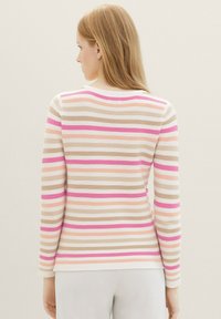 TOM TAILOR NEW OTTOMAN - Strickpullover - pink peach ottoman stripe