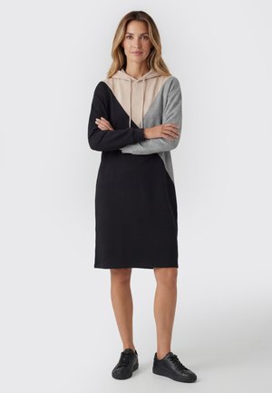 usha, Rochie tip hanorac - black beige grey melange