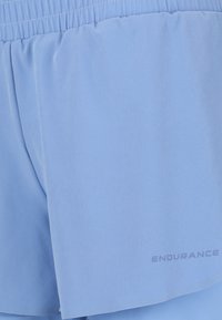 Helles blaues Sportshorts aus glattem, leichtem Stoff. Verfügt über einen elastischen Bund und das "ENDURANCE"-Logo in einem dunkleren Farbton.