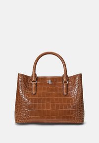 EMBOSSED LEATHER SMALL MARCY SATCHEL - Torbica - tobacco