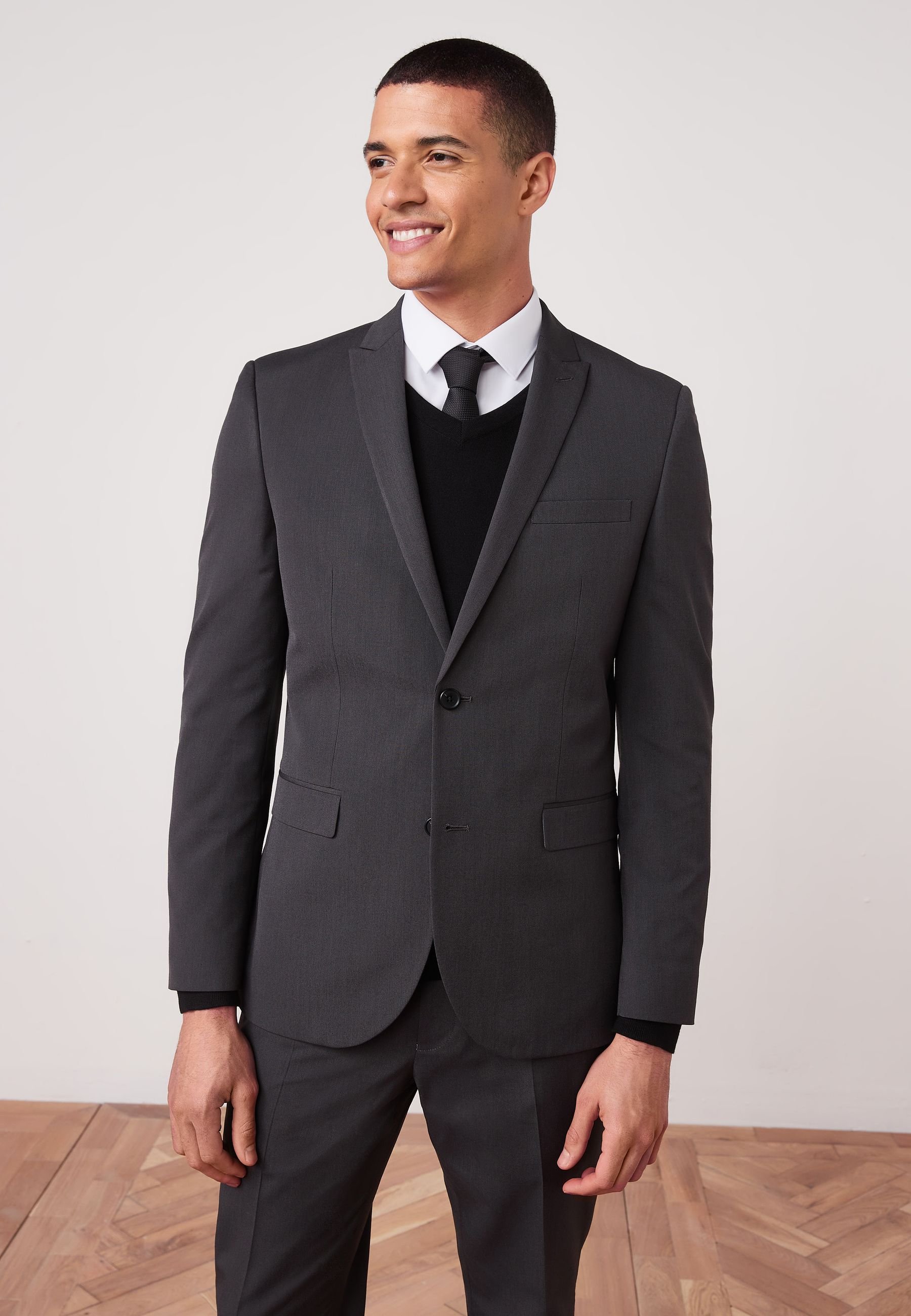 Next TAILORED FIT BUTTON Anzugsakko gray/grau