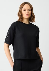 CREW NECK STRAIGHT CUT SHORT SLEEVE - T-Shirt basic - black