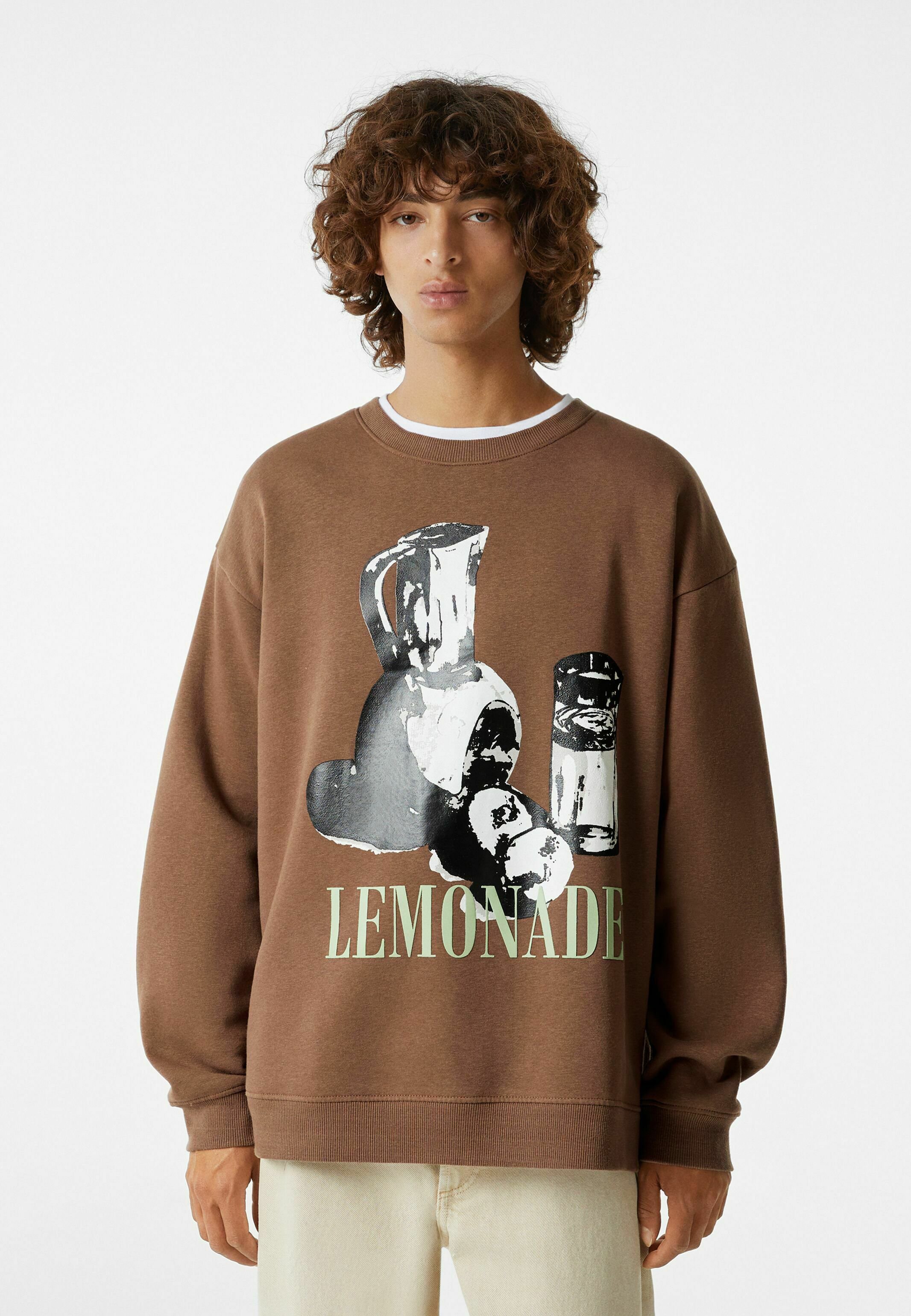 Bershka PRINTED - Sweatshirt - brown 