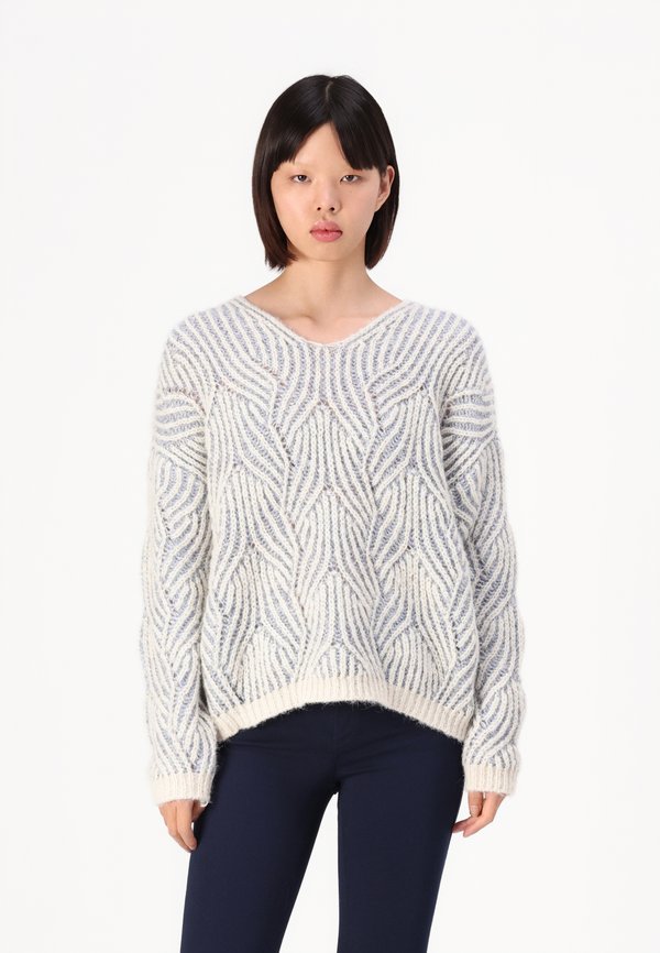 ONLELIN LIFE V NECK - Jumper - cloud dancer