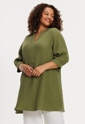 MIT V-AUSSCHNITT - Tuniek - light green