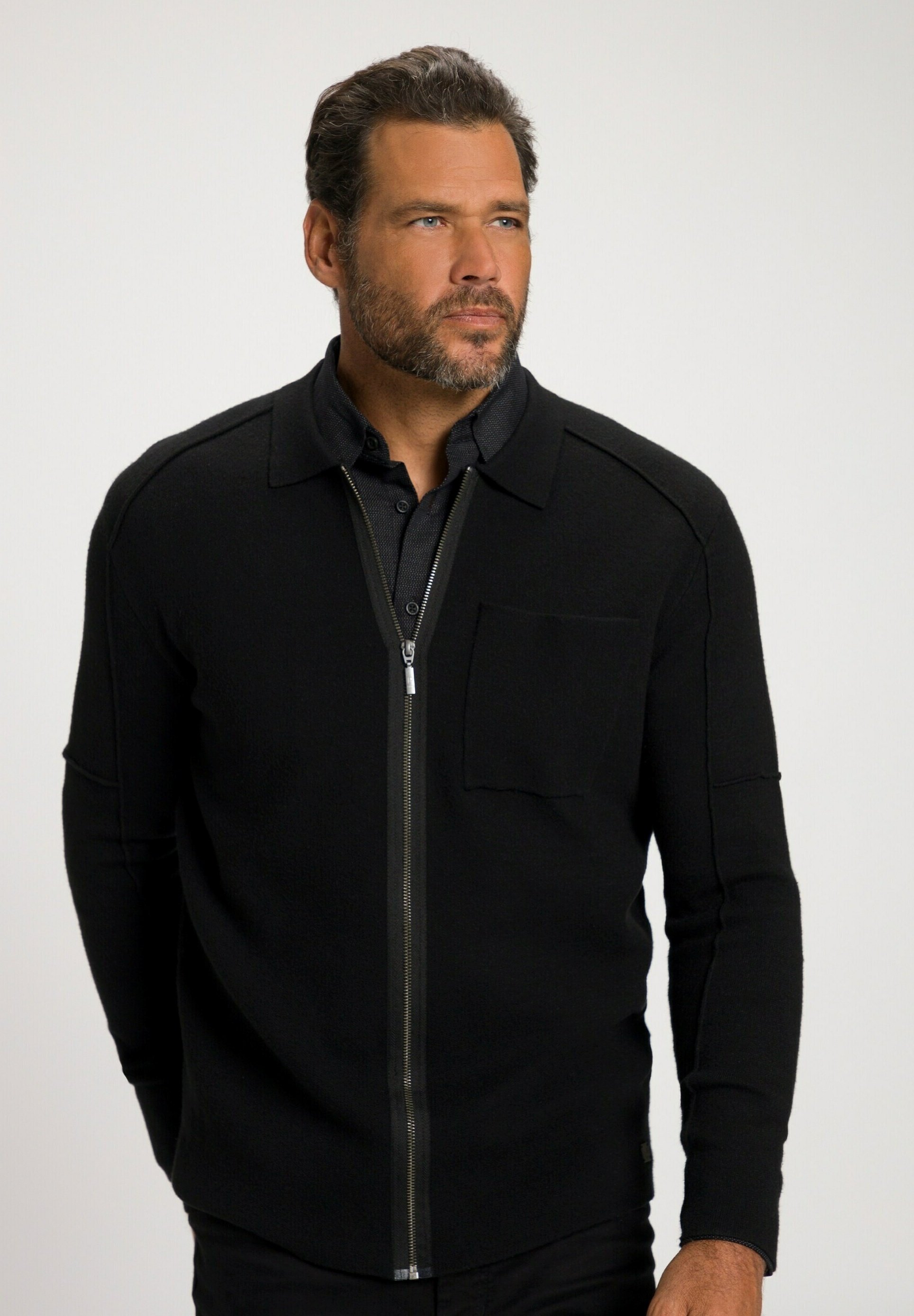 JP 1880 Herren Strickjacke Übergrößen - Elastische Kapuzenjacke Bis 8XL