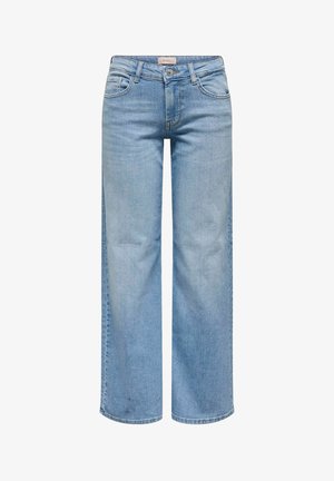 Gai zili spilvenu džinsi ar platu kāju, izgatavoti no denima, ar augstu jostasvietu, piecām kabatām un nelielu balināšanu auduma malās. Iekļautas standarta jostas cilpas.