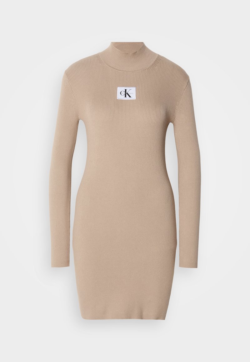 Calvin Klein Jeans Gebreide jurk zandkleur