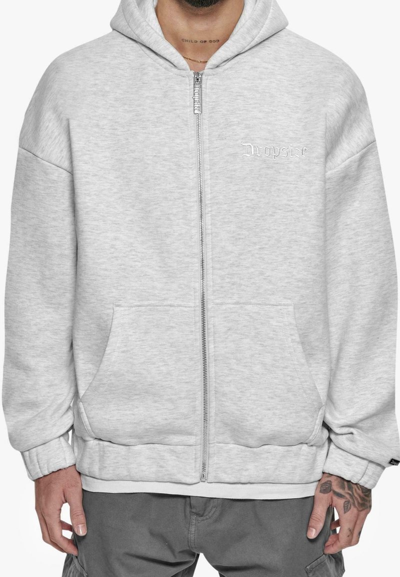 Dropsize Mikina na zip - light grey