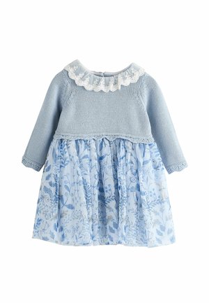 Hverdagskjole - blue floral mesh