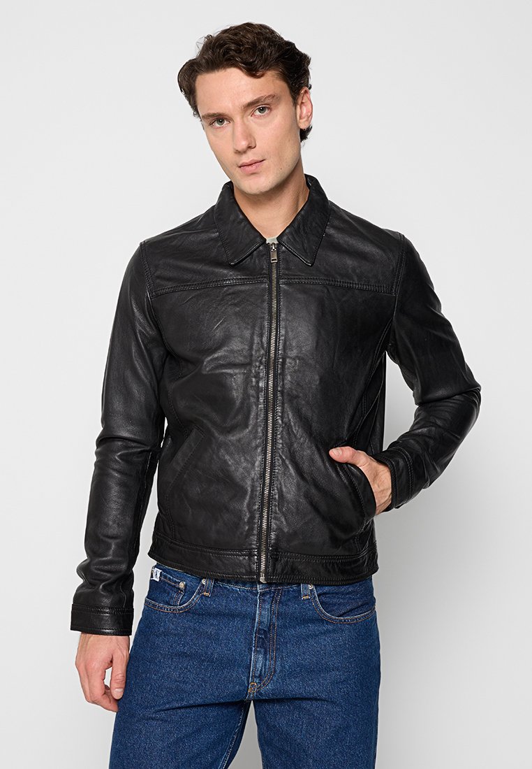 Le Temps Des Cerises Leren jas zwart