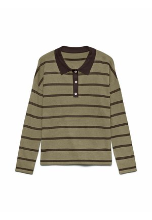 Vero Moda, KNITTED PULLOVER VMSTJERNI KNITTED POLO-SHIRT - Polo - aloe