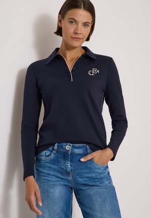 Cecil, LANGARM POLOSHIRT MIT KNÖPFEN - T-shirt à manches longues - urban dark blue