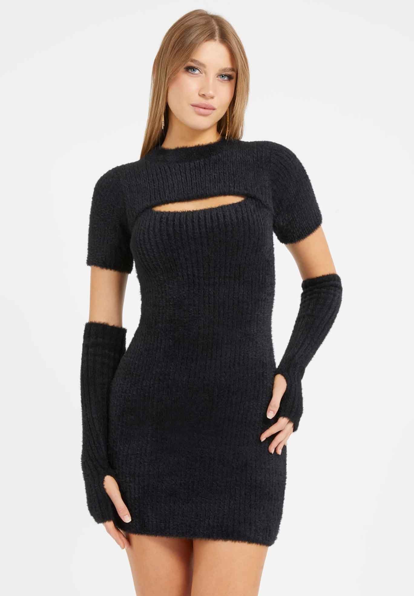 Mini Robe Pull Robe Guess Verte Guess MANICHE RIMOVIBILI Robe