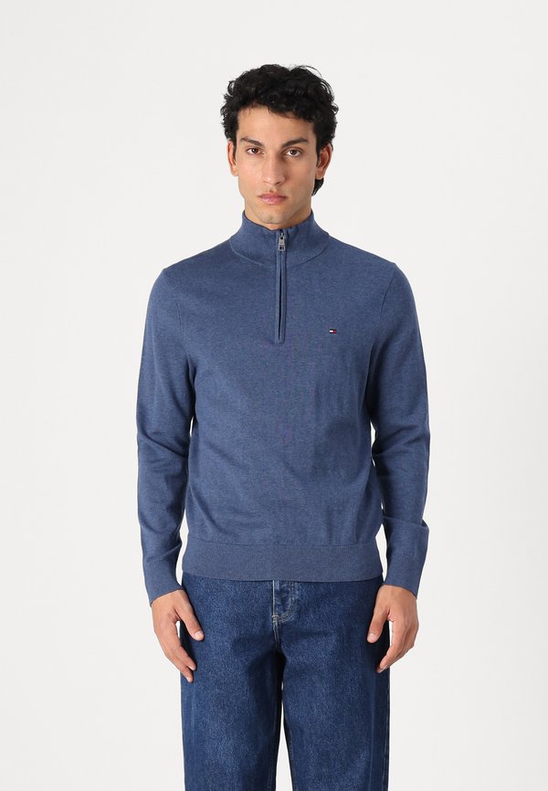 ESSENTIAL ZIP MOCK - Jumper - aegean sea