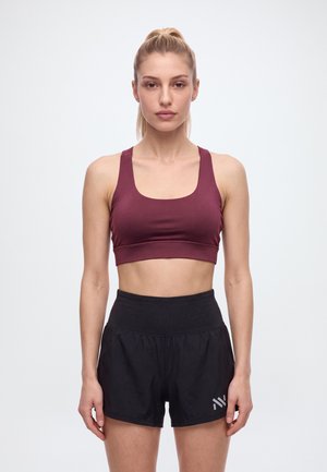 Even&Odd active by Zalando, HIGH SUPPORT SPORTS BRA WITH CROSS BACK & MESH INSERT - Brassières de sport à maintien supérieur - bordeaux