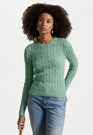 Polo Ralph Lauren Cable Knit Cotton Crewneck Sweater - Jumper - celadon