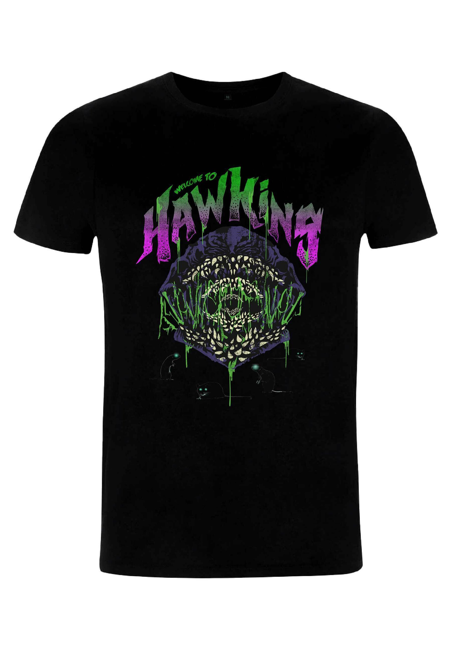 T-shirt Stranger Things Vecna Welcome To Hawkins – Officiel, 100% Coton, Coupe Classique, Manches Doubles Coutures - 10