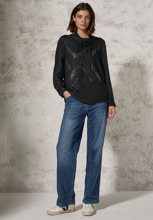 MIT SCHALKRAGEN - Langarmshirt - schwarz