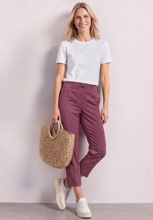 Street One, SLIM LEG HOSE MIT SCHNALLENDETAIL - Pantalon classique - dark clouded blush