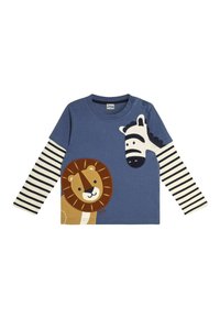 JoJo Maman Bébé LION AND ZEBRA APPLIQUÉ REGULAR FIT - Langarmshirt - denim