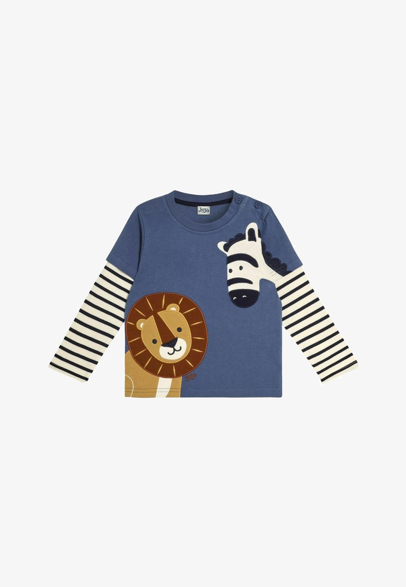 JoJo Maman Bébé LION AND ZEBRA APPLIQUÉ REGULAR FIT - Pitkähihainen paita - denim