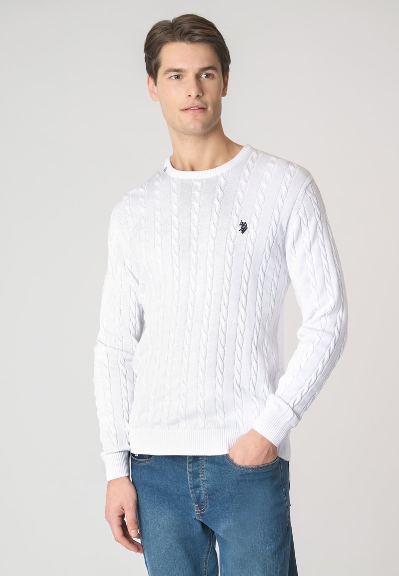 U.S. Polo Assn. GIROCOLLO - Maglione - white