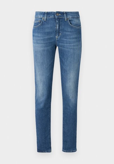 Slim fit jeans i lys blå denim. Har et klassisk fem-lommers design, en knappestolpe og subtil fading. Rett benkutt nederst.