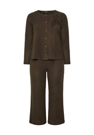 Yours Clothing, PLUS SIZE TOP CO-ORDS SET - Pantaloni - brown