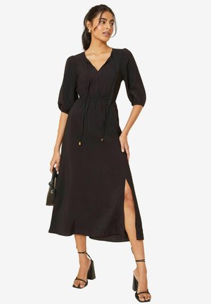 Friends Like These REGULAR FIT V-NECK PUFF SLEEVE SHIRRED WAIST - Freizeitkleid - black