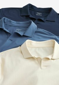 Next THREE PACK - Poloshirt - blue navy ecru cuban collar