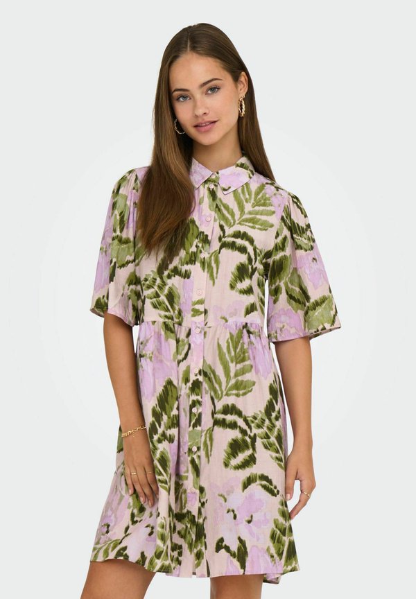 NORMAL GESCHNITTEN VOLUMINÖSER ARMSCHNITT KURZES - Blusenkleid - salsa rosa