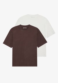 UNISEX 2 PACK BASIC BOXY T SHIRT - Paprasti marškinėliai - coffee bean/egret