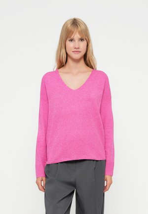 ONLRICA LIFE L/S V-NECK - Pulover - raspberry rose
