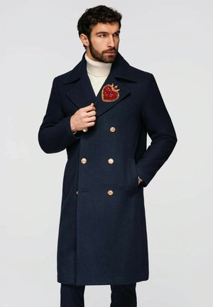 WITH BLEND AND DECORATIVE APPLIQUÉS - Mantel - navy blue