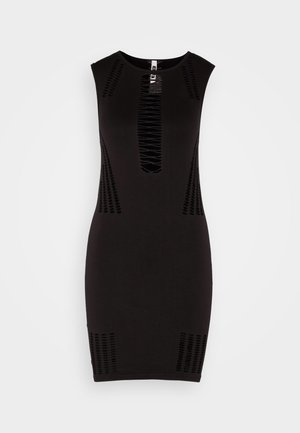 Neon & Nylon SADIE O NECK SHORT DRESS - Φόρεμα από ζέρσεϊ - black