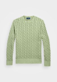 CABLE-KNIT MINERAL-DYED COTTON SWEATER - Jumper - greenstone