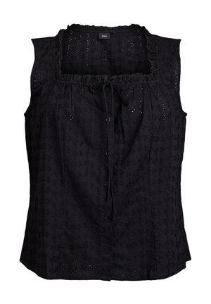 Zizzi, ÄRMELLOSE MIT LOCHSTICKEREI UND RÜSCHEN - Blouse - black