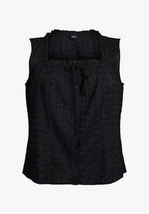 Zizzi, ÄRMELLOSE MIT LOCHSTICKEREI UND RÜSCHEN - Blouse - black