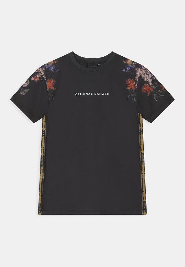 OIL FLOWER - T-shirt med print - black/multi
