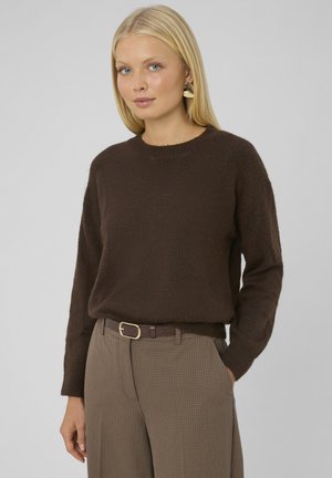 BZB, PULL COL ROND - Pullover - marron foncée