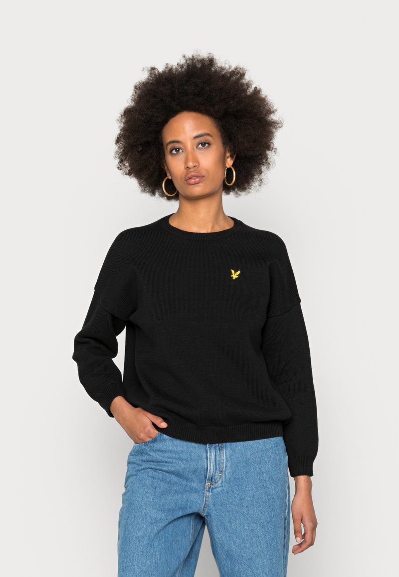 Damen Strickjacken | Lyle & Scott CREW NECK JUMPER Strickpullover jet black/schwarz - CI77654 Damen Strickjacken | Lyle & Scott CREW NECK JUMPER Strickpullover jet black/schwarz - CI77654