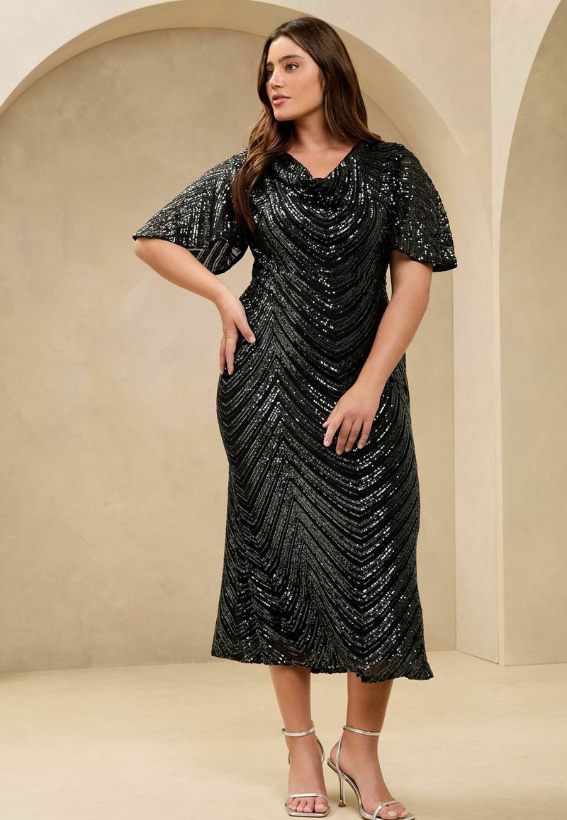 Robe Lipsy Noire à Sequins - Taille 36 - Modèle Chic Pour Soirée - Occasion Très Bon état