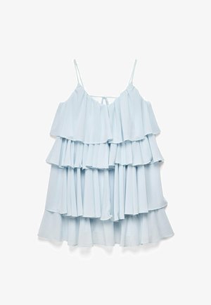 NA-KD, RUFFLE PLISSE STRAP MINI DRESS - Robe de jour - blue