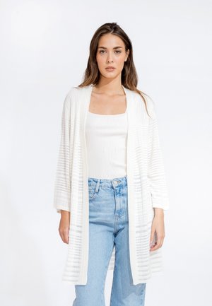 STRUCTURE PATTERN - Cardigan - white