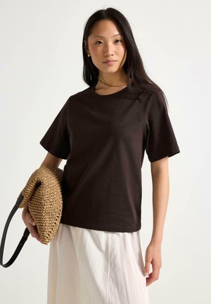 Lindex, LINDEX T-SHIRT LINDEX - T-shirts basic - dark brown