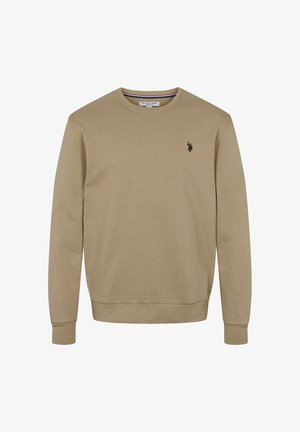 Beez sweatshirt, mis on valmistatud puuvillast, ümmarguse kaelusega, pikkade varrukatega ja väikese musta logoga vasakul rinnal. Pehme tekstuur ja lihtne disain.