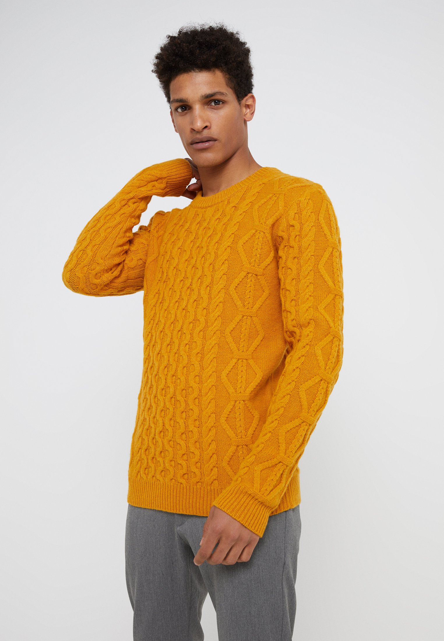 Les Deux PIGALLE CABLE Trui yellow sunflowergeel Les Deux PIGALLE CABLE Trui yellow sunflowergeel